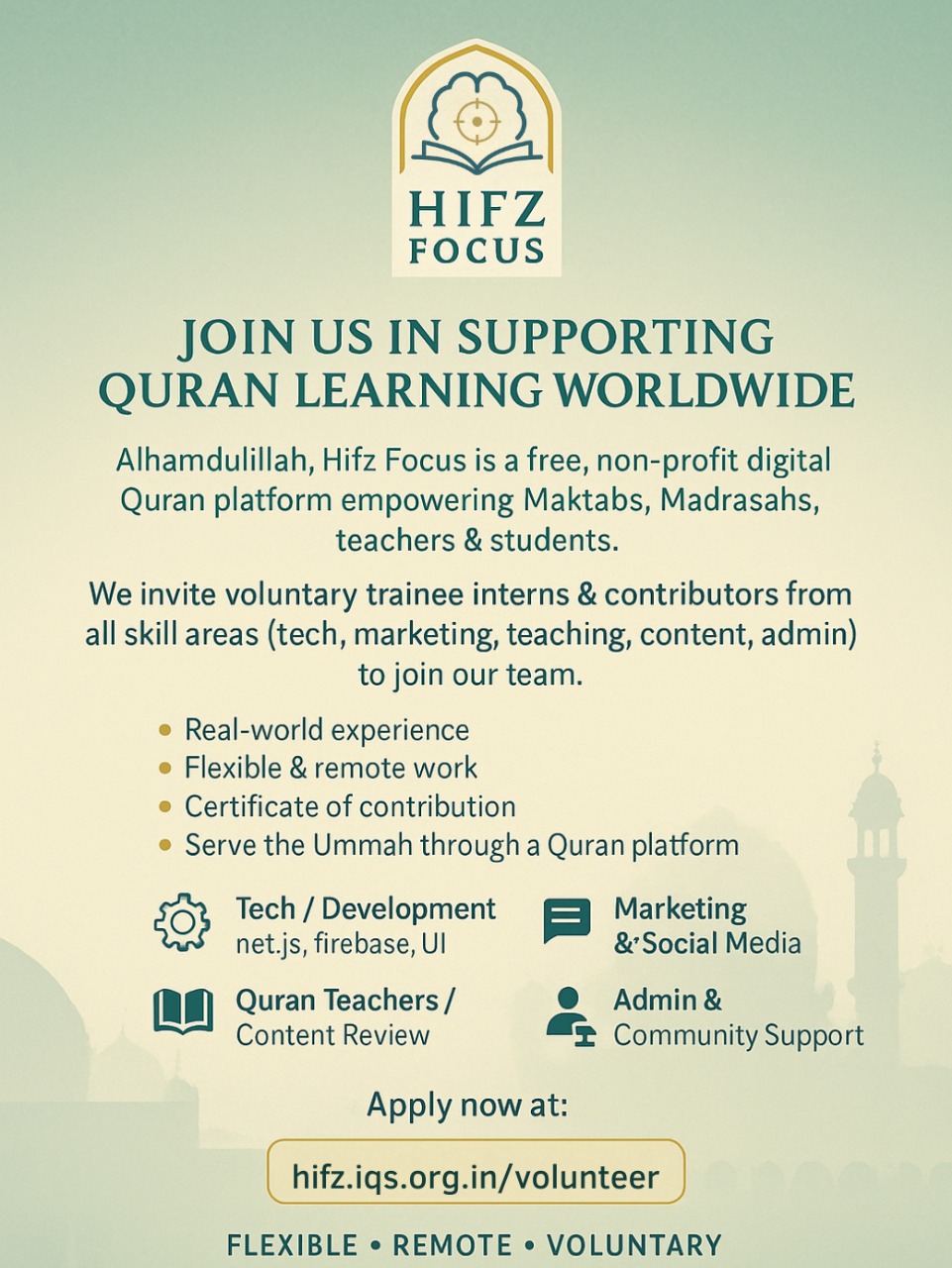 Hifz Focus Volunteer Pamphlet